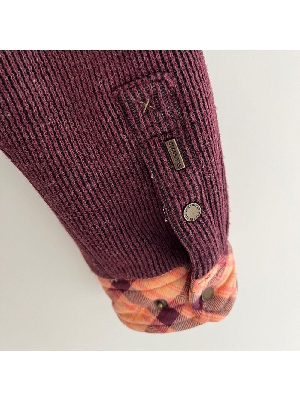 BLACK YAK Zip Front Flannel & Knit Exterior Fuzzy Cozy Fleece Interior Apres Ski - Picture 10 of 17